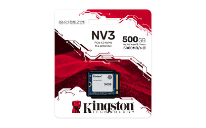 SNV3SM3/500G - SSD Mini de 500GB padrão NV3 formato M.2 2230 NVMe 4.0 Gen 4x4 ultra rápido (Leitura/Gravação: 5000/3000 MB/s).
