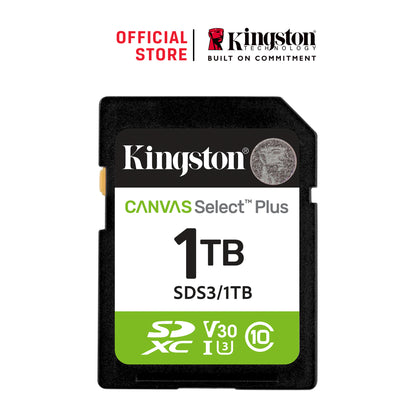 SDS3/1TB - Cartão de memória SD de 1TB Canvas Select Plus Gen3 - Leitura: 150MB/s - Classe 10 - U3 - V30