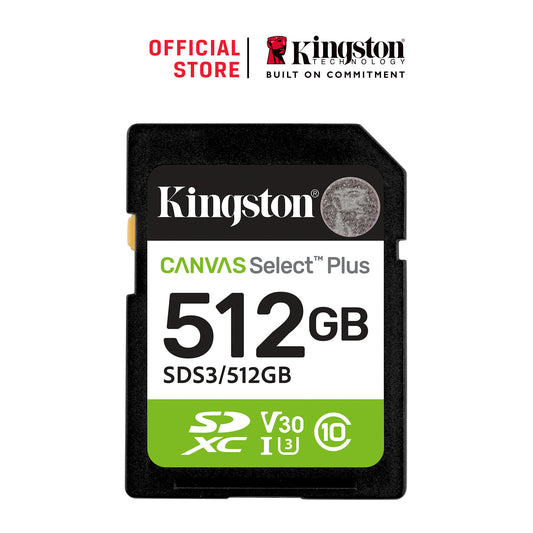 SDS3/512GB - Cartão de memória SD de 512MB Canvas Select Plus Gen3 - Leitura: 150MB/s - Classe 10 - U3 - V30