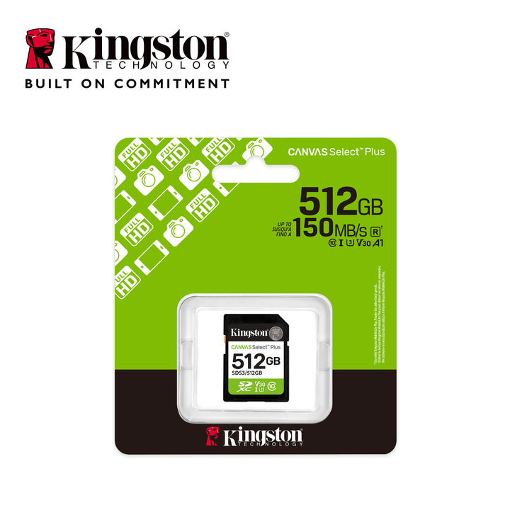 SDS3/512GB - Cartão de memória SD de 512MB Canvas Select Plus Gen3 - Leitura: 150MB/s - Classe 10 - U3 - V30