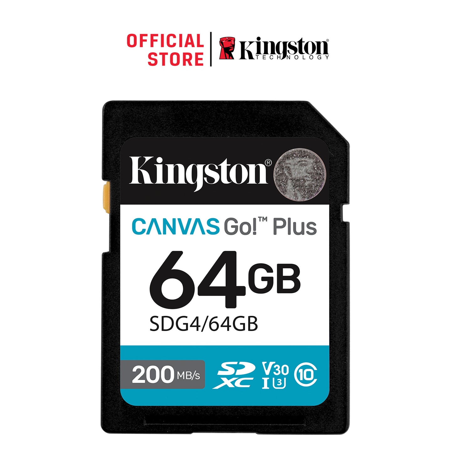 SDG4/64GB - Cartão de memória padrão SD de 64GB Canvas Go Plus (Leitura = 200MB/s) Classe 10 U3 V30