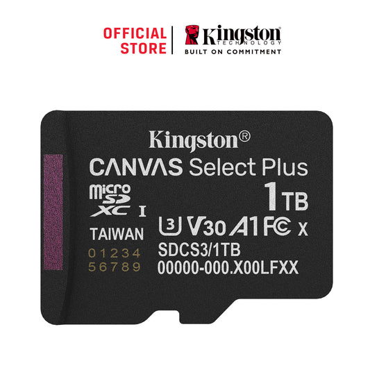 SDCS3/1TB - Cartão de memória microSD de 1TB Canvas Select Plus Gen3 - Leitura: 150MB/s - Classe 10 - U3 - V30