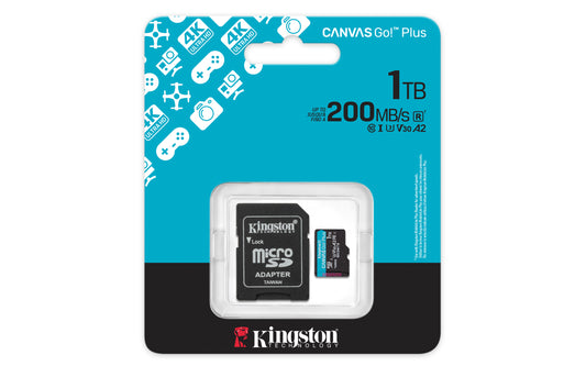 SDCG4/1TB - Cartão de memória padrão micro SD de 1TB Canvas Go Plus (Leitura = 200MB/s) Classe 10 U3 V30 (com adaptador para SD).