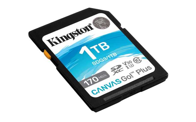 SDG3/1TB - Cartão de memória padrão SD de 1TB Canvas Go Plus (Leitura = 170MB/s) Classe 10 U3 V30