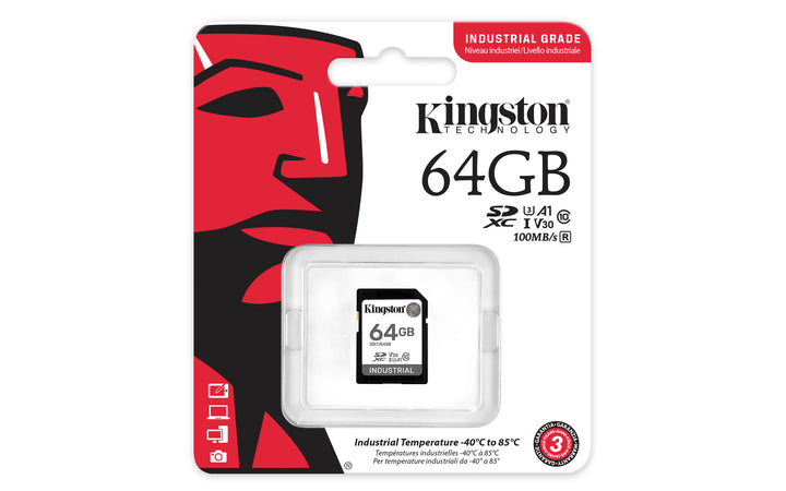 SDIT/64GB - SDHC de 64GB de uso Industrial classe C10 A1 tipo pSLC UHS-I U3 V30 (Leitura até 100MB/s).