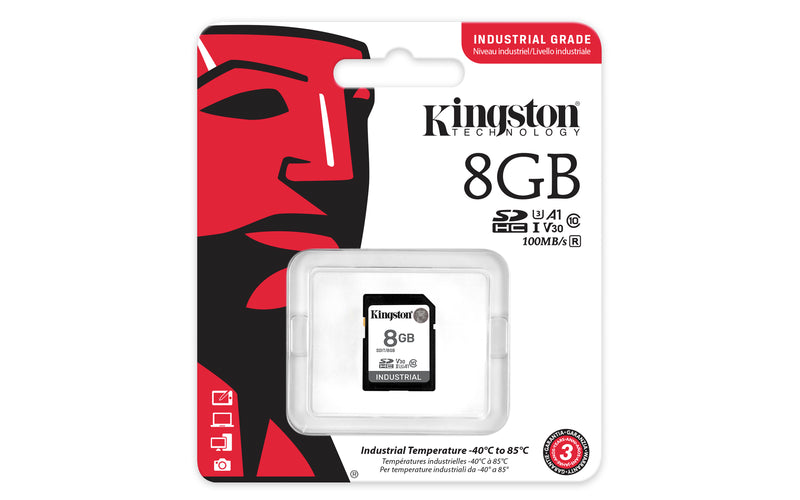 SDIT/8GB - SDHC de 8GB de uso Industrial classe C10 A1 tipo pSLC UHS-I U3 V30 (Leitura até 100MB/s).