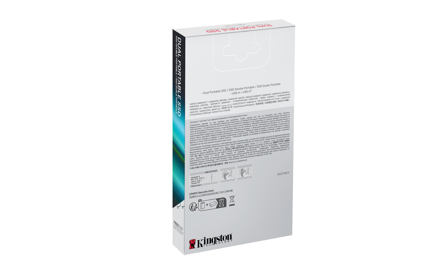 SPSD/1TB - SSD de 1TB USB 3.2 Gen.2 Portátil Dual com conexão USB-A e USB-C - Leitura/Gravação: 1.050MB/s / 950MB/s.