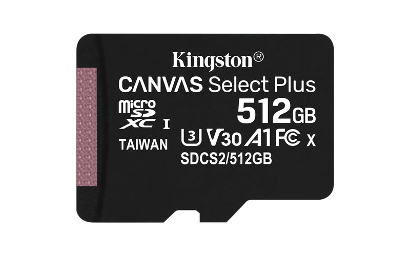 SDCS2/512GB - Cartão de memória microSD de 512GB Canvas Select Plus - Leitura: 100MB/s - Classe 10 com adaptador SD