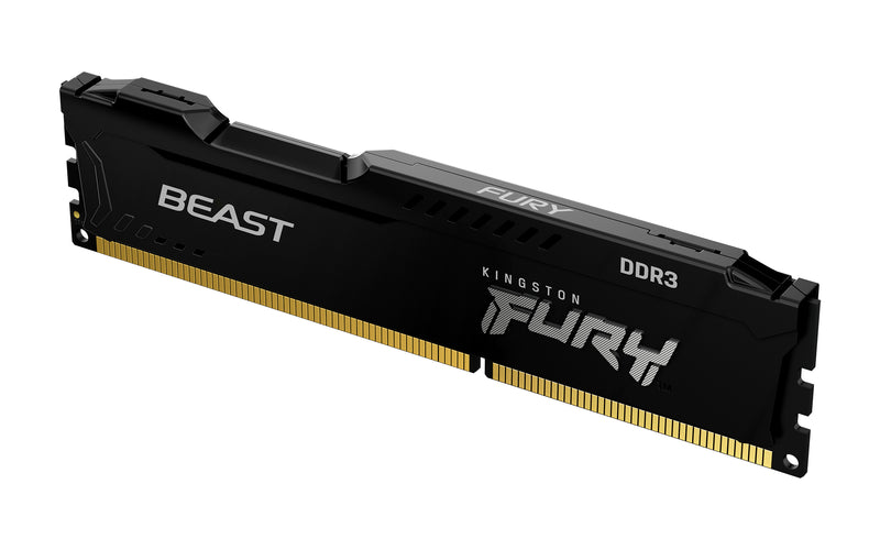 KF316C10BB/4 - Memória de 4GB DIMM DDR3 1600Mhz FURY Beast Black 1,5V 1Rx8 240 pinos para desktop/gamers.