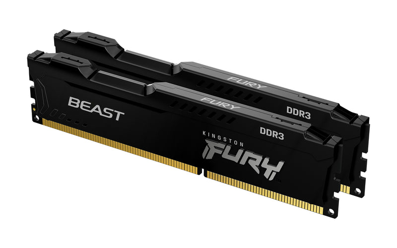 KF316C10BBK2/16 - Kit de memórias de 16GB (2 x 8GB) DIMM DDR3 1600Mhz FURY Beast Black 1,5V 2Rx8 240 pinos para desktop/gamers.