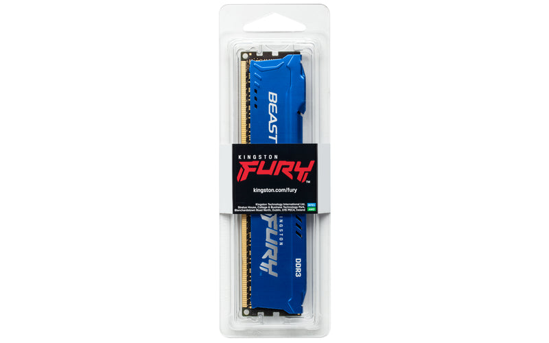 KF316C10B/4 - Memória de 4GB DIMM DDR3 1600Mhz FURY Beast Blue 1,5V 1Rx8 240 pinos para desktop/gamers.
