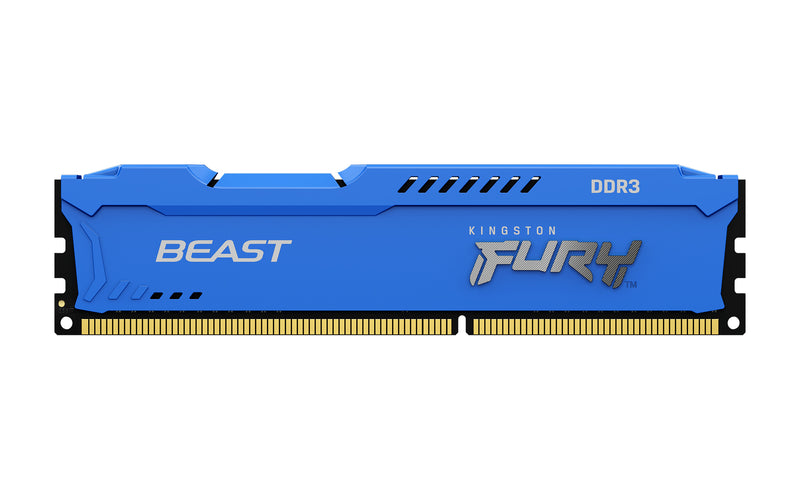 KF316C10B/8 - Memória de 8GB DIMM DDR3 1600Mhz FURY Beast Blue 1,5V 2Rx8 240 pinos para desktop/gamers.