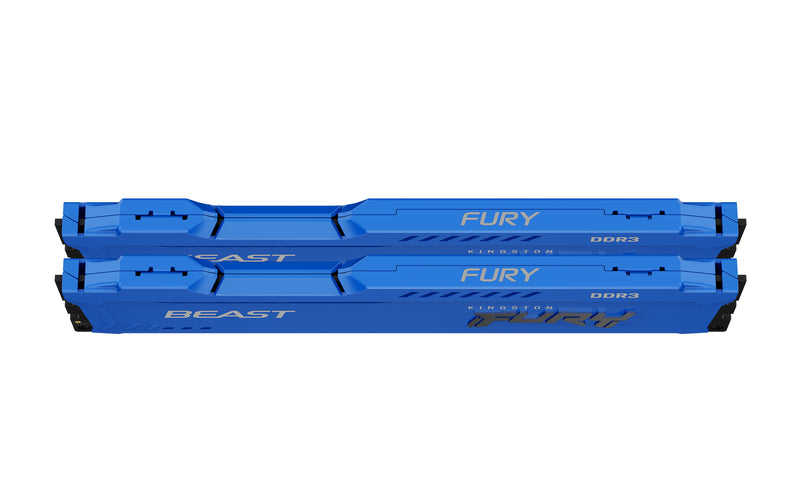 KF316C10BK2/8 - Kit de memórias de 8GB (2 x 4GB) DIMM DDR3 1600Mhz FURY Beast Blue 1,5V 1Rx8 240 pinos para desktop/gamers.
