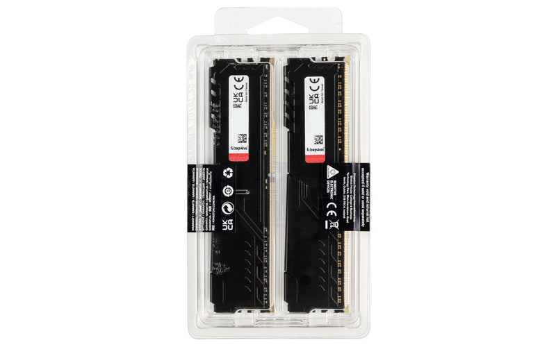 KF432C16BBK2/16 - Kit de memórias de 16GB (2 x 8GB) DIMM DDR4 3200Mhz FURY Beast Black 1,35V CL16 1Rx8 288 pinos para desktop/gamers.