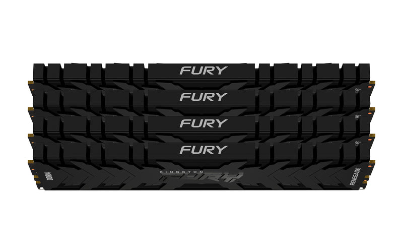 KF436C16RBK4/32 - Kit de memórias de 32GB (4 x 8GB) DIMM DDR4 3600Mhz FURY Renegade Black 1,35V CL16 1Rx8 288 pinos para desktop/gamers.