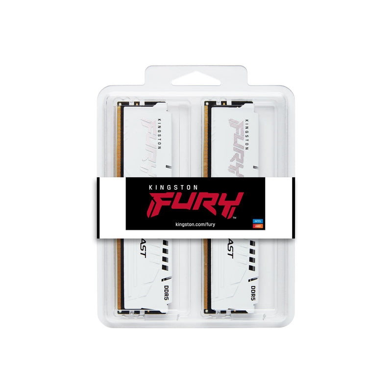 KF560C40BWK2-64 - Kit de módulos de memória de 64GB (2 x 32GB) DIMM DDR5 6000Mhz CL40 FURY Beast White 1,35V 2Rx8 288 pinos para desktop / gamers.