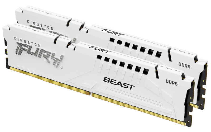 KF560C40BWK2-32 - Kit de módulos de memória de 32GB (2 x 16GB) DIMM DDR5 6000Mhz FURY Beast White 1,35V 1Rx8 288 pinos para desktop / gamers.