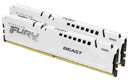KF552C36BWEK2-32 - Kit de módulos de memória de 32GB (2 x 16GB) DIMM DDR5 5200Mhz CL36 FURY Beast White 1,25V 1Rx8 288 pinos para desktop / gamers.