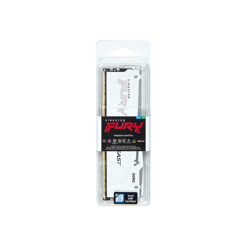 KF560C40BWA-32 - Módulo de memória de 32GB DIMM DDR5 6000Mhz CL40 FURY Beast White RGB 1,35V 2Rx8 288 pinos para desktop / gamers.