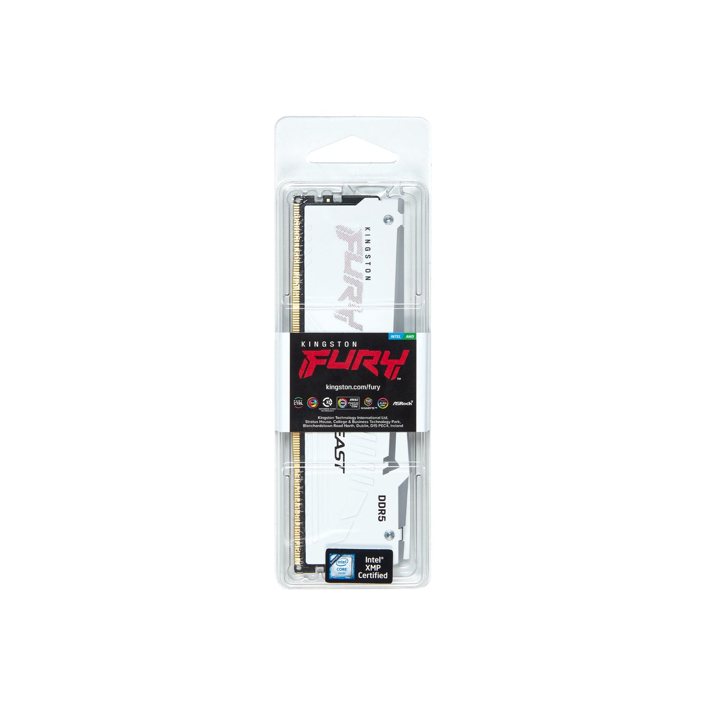 KF556C36BWEA-32 - Módulo de memória de 32GB DIMM DDR5 5600Mhz CL36 FURY Beast White RGB 1,25V 2Rx8 288 pinos para desktop / gamers.