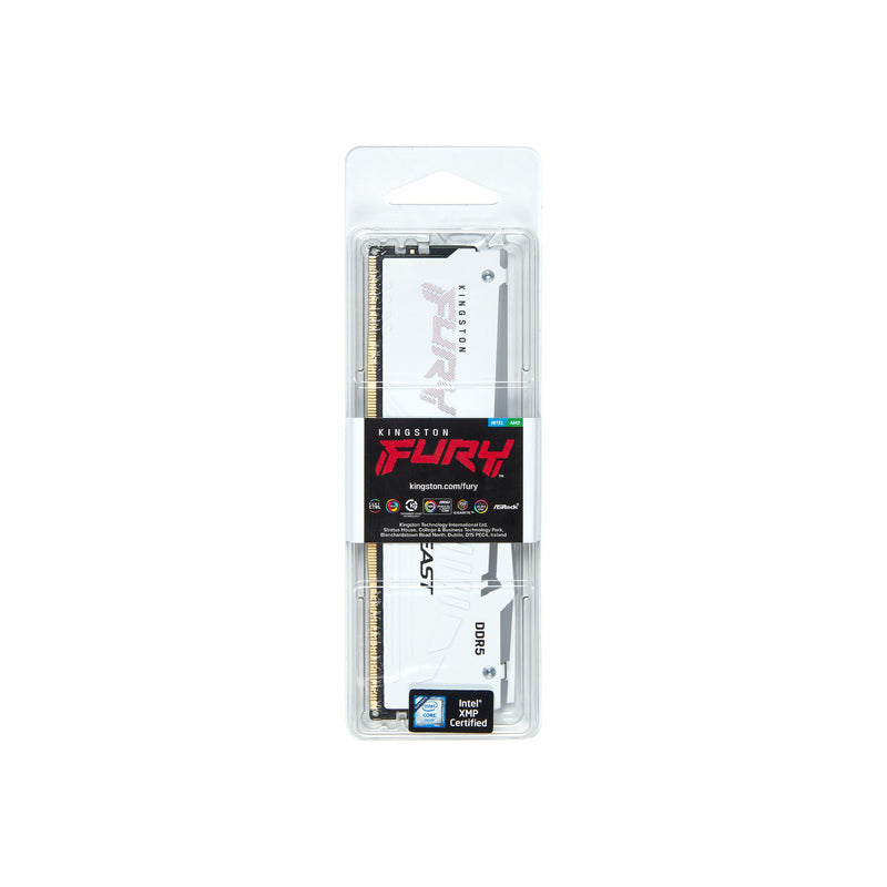 KF552C40BWA-32 - Módulo de memória de 32GB DIMM DDR5 5200Mhz FURY Beast White RGB 1,25V 2Rx8 288 pinos para desktop / gamers.