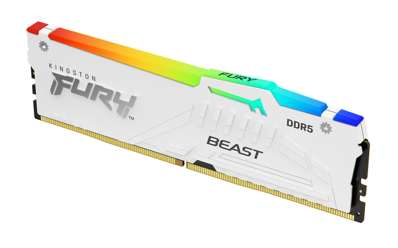 KF552C36BWEA-16 - Módulo de memória de 16GB DIMM DDR5 5200Mhz CL36 FURY Beast White RGB 1,25V 1Rx8 288 pinos para desktop / gamers.