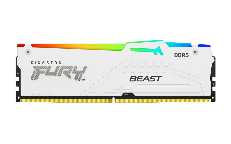 KF560C40BWA-32 - Módulo de memória de 32GB DIMM DDR5 6000Mhz CL40 FURY Beast White RGB 1,35V 2Rx8 288 pinos para desktop / gamers.