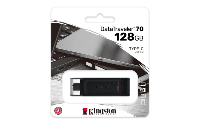 DT70/128GB - Pen drive de 128GB padrão USB-C velocidade 3.2 Geração 1