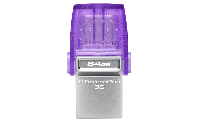 DTDUO3CG3/64GB - Pen Drive de 64GB MicroDuo 3C, com inferfaces USB 3.2 Ger.1 Tipo A e Tipo C (Leitura: 200MB/s).