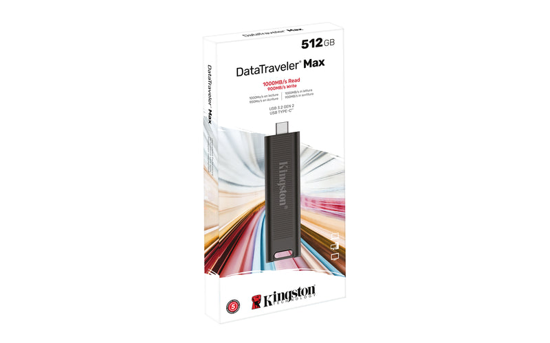 DTMAX/512GB - Pen drive de 512GB padrão USB 3.2 Gen. 2 Tipo C de altas velocidades (Leitura = 1000MB/s; Escrita = 900MB/s).