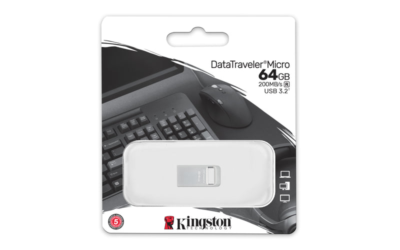 DTMC3G2/64GB - Pen Drive de 64GB Micro USB de metal interface USB 3.2 Ger.1 (Leitura = 200MB/s).