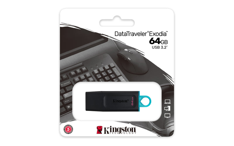 DTX/64GB - Pen drive Exodia de 64GB padrão USB velocidade 3.2 Geração 1