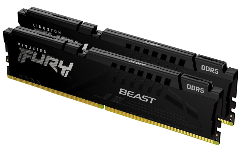 KF560C40BBK2-64 - Kit de módulos de memória de 64GB (2 x 32GB) DIMM DDR5 6000Mhz CL40 FURY Beast Black 1,35V 2Rx8 288 pinos para desktop / gamers.