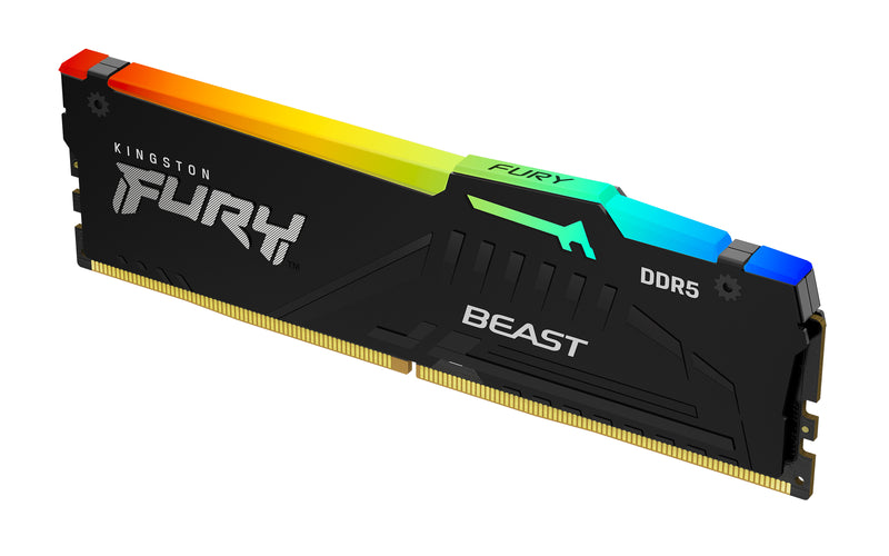 KF548C38BBA-8 - Módulo de memória de 8GB DIMM DDR5 4800MT/s FURY Beast RGB 1,1V 1Rx16 288 pinos para desktop / gamers.