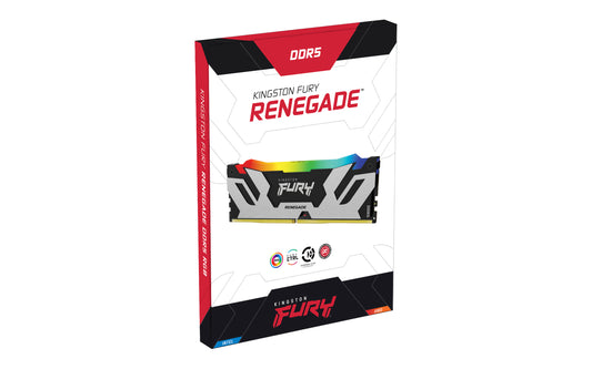 KF568C36RSA-16 - Módulo de memória de 16GB DIMM DDR5 6800Mhz FURY Renegade RGB 1,4V 1Rx8 288 pinos para desktop / gamers.