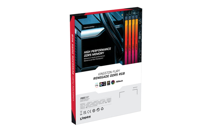 KF564C32RSA-16 - Módulo de memória de 16GB DIMM DDR5 6400Mhz FURY Renegade RGB 1,4V 1Rx8 288 pinos para desktop / gamers.