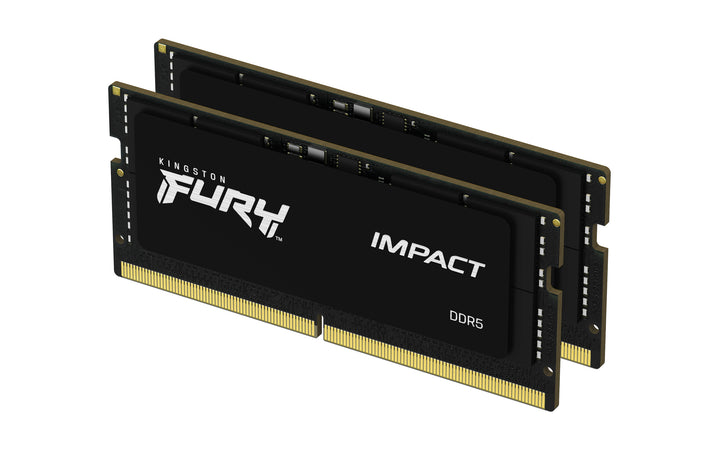 KF548S38IBK2-16 - Kit de módulos de memória de 16GB (2 x 8GB) SODIMM DDR5 4800MT/s FURY Impact Black 1,1V 1Rx16 262p para notebooks/gamers. "VERIFIQUE A LISTA DE EQUIPAMENTOS COMPATÍVEIS NO FINAL DA DESCRIÇÃO OU CONSULTE O CONFIG. DE MEMÓRIA DO SITE"