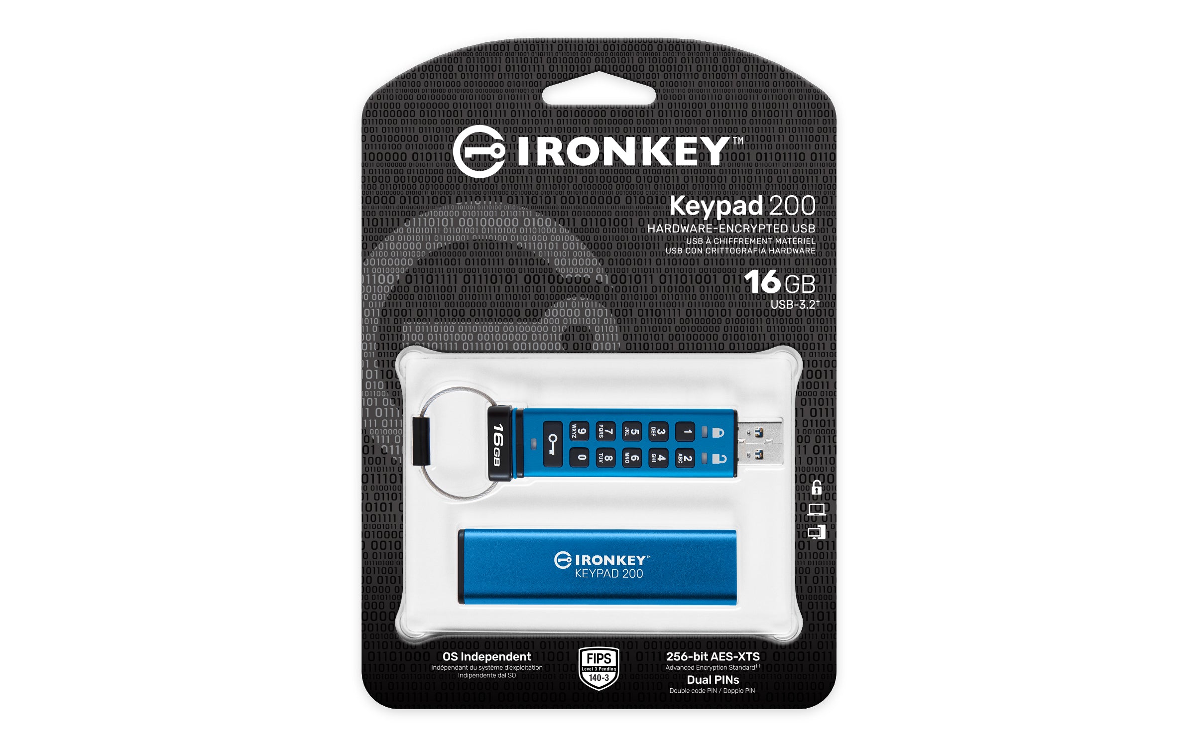 IKKP200/16GB - Pen Drive de 16GB IronKey Keypad 200 c