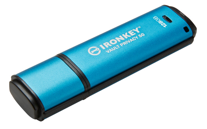 IKVP50/128GB - Pen Drive de 128GB IronKey Vault Privacy 50, com certificação FIPS 197 e criptografia XTS-AES de 256 bits.
