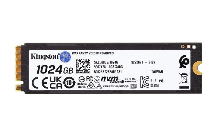 SKC3000S/1024G - SSD de 1TB Série KC3000 PCIe Ger. 4.0 M.2 2280 NVMe de alta performance (Leitura/Gravação: até 7000 MB/s).