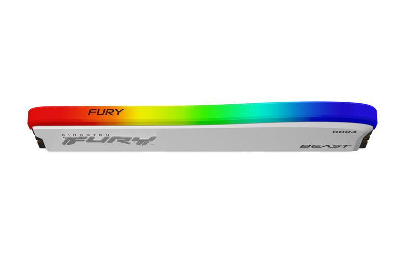 KF432C16BWA/8 - Memória de 8GB DIMM DDR4 3200Mhz FURY Beast White RGB 1,35V CL16 1Rx8 288 pinos para desktop/gamers (Edição especial).