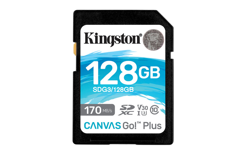 SDG3/128GB - Cartão de memória padrão SD de 128GB Canvas Go Plus (Leitura = 170MB/s) Classe 10 U3 V30