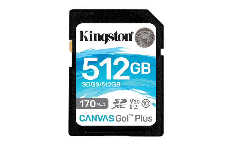 SDG3/512GB - Cartão de memória padrão SD de 512GB Canvas Go Plus (Leitura = 170MB/s) Classe 10 U3 V30