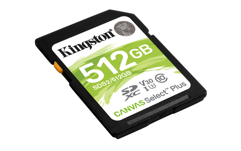 SDS2/512GB - Cartão de memória SD de 512GB Canvas Select Plus - Leitura: 100MB/s - Classe 10