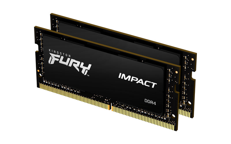 KF426S15IBK2/16 - Kit de memórias de 16GB (2 x 8GB) SODIMM DDR4 2666Mhz FURY Impact 1,2V 1Rx8 260 pinos para notebook/gamers.