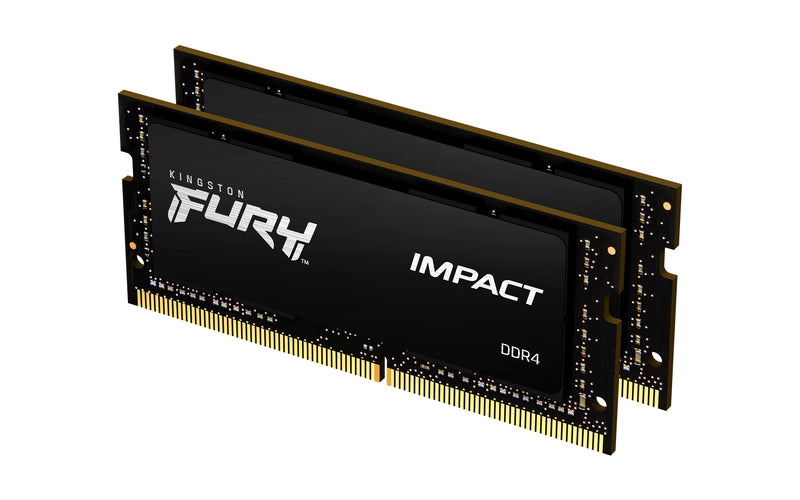 KF432S20IBK2/32 - Kit de memórias de 32GB (2 x 16GB) SODIMM DDR4 3200Mhz FURY Impact 1,2V 1Rx8 260 pinos para notebook/gamers.
