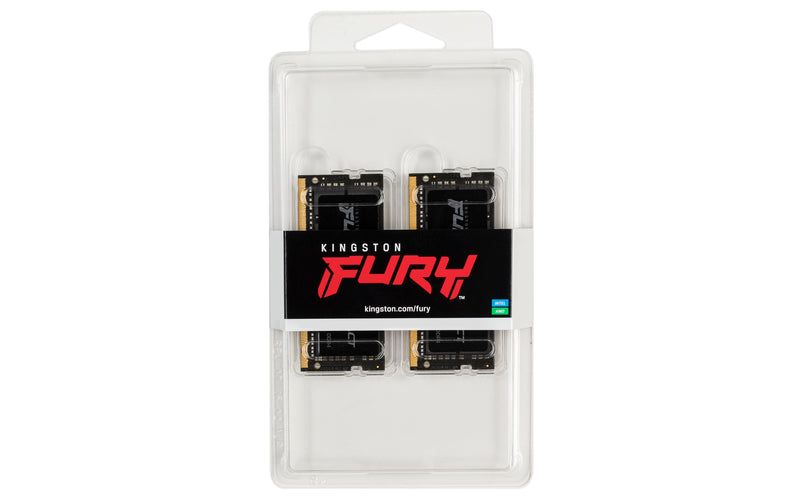 KF432S20IBK2/32 - Kit de memórias de 32GB (2 x 16GB) SODIMM DDR4 3200Mhz FURY Impact 1,2V 1Rx8 260 pinos para notebook/gamers.