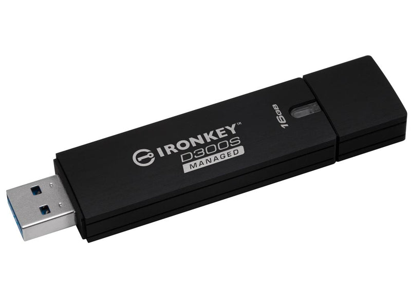 IKD300SM/16GB - Pen drive IronKey de 16GB USB 3.0 c/ criptografia AES 256, gerenciável - requer "IRONKEY EMS" da "DataLocker", adquirido separadamente. NÃO FUNCIONA SEM O "IRONKEY EMS"!